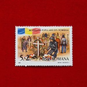 Timbrul 1990 - Revoluția populară din România - București - 5+2 lei