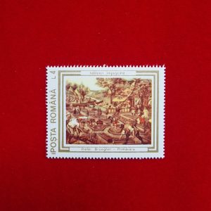 Timbrul 1990 - Tablouri împușcate - Pieter Brueghel, Primăvara - 4 lei