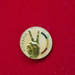 Insigna România - 22 decembrie 1989 (galben)